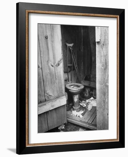 Toilet in Outhouse in Slum Area a Few Blocks from the Capital in Washington, Dc-Carl Mydans-Framed Photographic Print