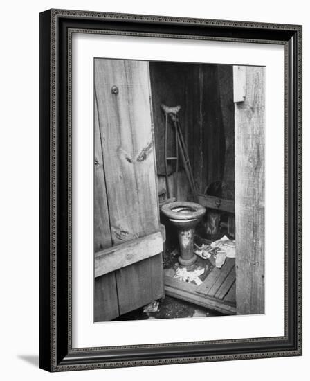 Toilet in Outhouse in Slum Area a Few Blocks from the Capital in Washington, Dc-Carl Mydans-Framed Photographic Print