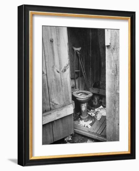 Toilet in Outhouse in Slum Area a Few Blocks from the Capital in Washington, Dc-Carl Mydans-Framed Photographic Print