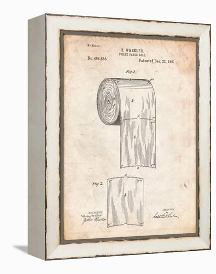 Toilet Paper Patent-Cole Borders-Framed Stretched Canvas