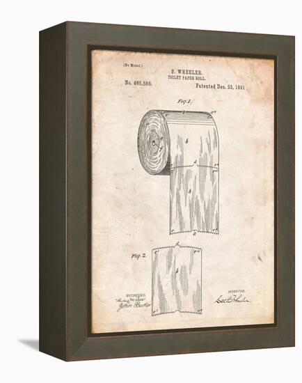 Toilet Paper Patent-Cole Borders-Framed Stretched Canvas