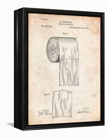 Toilet Paper Patent-Cole Borders-Framed Stretched Canvas