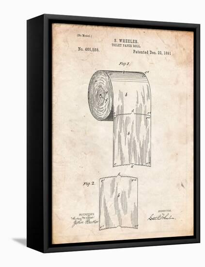 Toilet Paper Patent-Cole Borders-Framed Stretched Canvas