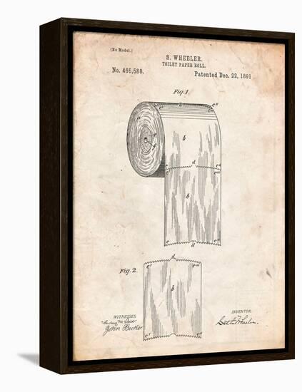 Toilet Paper Patent-Cole Borders-Framed Stretched Canvas