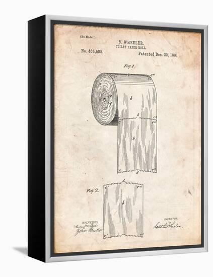Toilet Paper Patent-Cole Borders-Framed Stretched Canvas