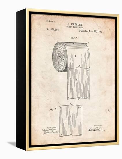 Toilet Paper Patent-Cole Borders-Framed Stretched Canvas