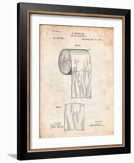 Toilet Paper Patent-Cole Borders-Framed Premium Giclee Print