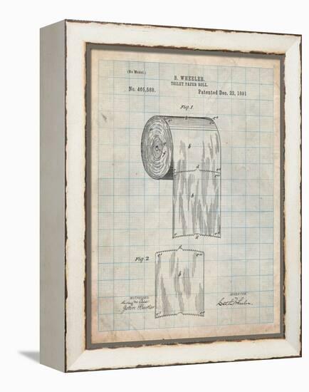 Toilet Paper Patent-Cole Borders-Framed Stretched Canvas