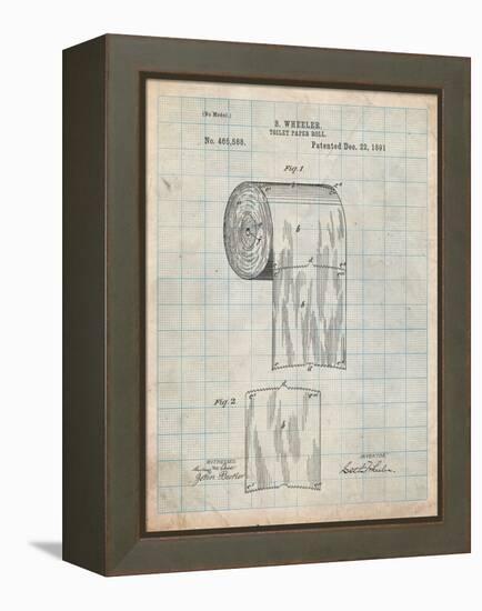 Toilet Paper Patent-Cole Borders-Framed Stretched Canvas