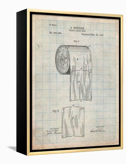 Toilet Paper Patent-Cole Borders-Framed Stretched Canvas