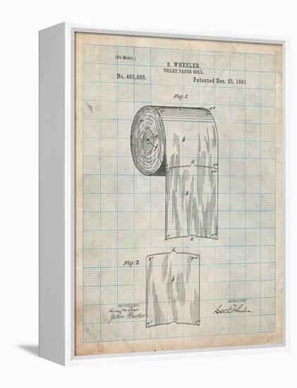 Toilet Paper Patent-Cole Borders-Framed Stretched Canvas