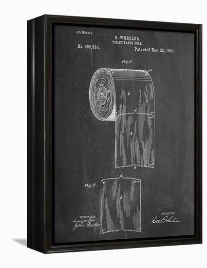 Toilet Paper Patent-null-Framed Stretched Canvas