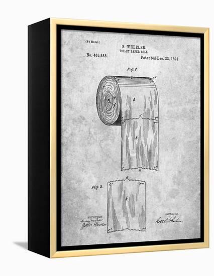 Toilet Paper Patent-Cole Borders-Framed Stretched Canvas