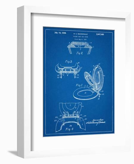 Toilet Seat Patent-null-Framed Art Print