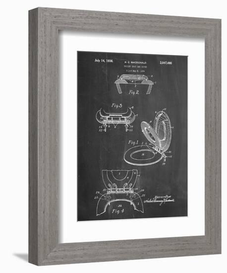 Toilet Seat Patent-null-Framed Art Print