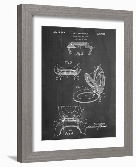 Toilet Seat Patent-null-Framed Art Print