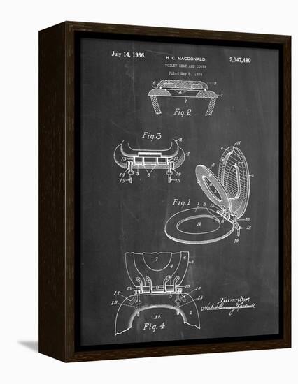 Toilet Seat Patent-null-Framed Stretched Canvas