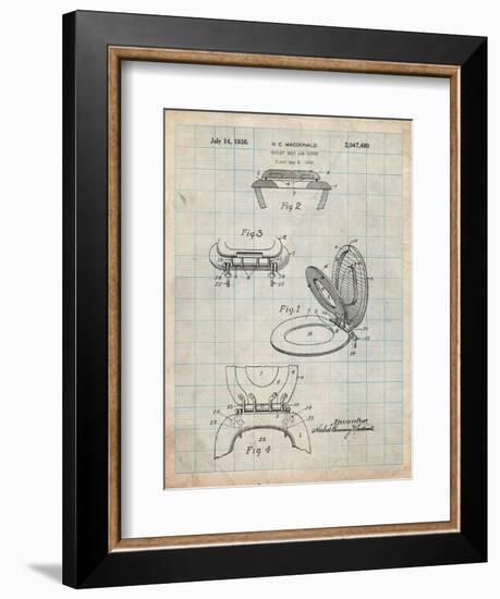 Toilet Seat Patent-Cole Borders-Framed Art Print