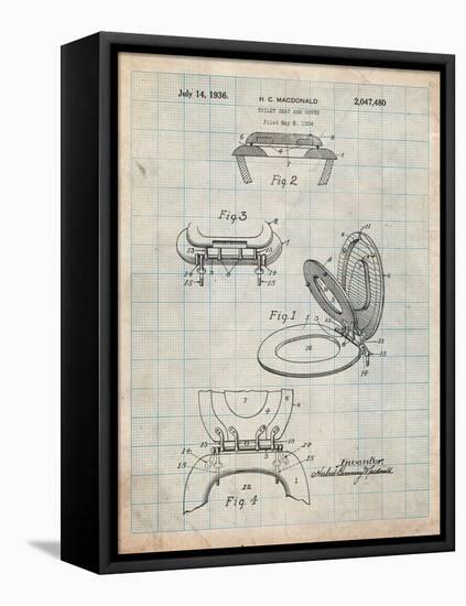 Toilet Seat Patent-Cole Borders-Framed Stretched Canvas