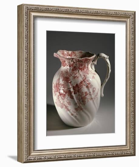 Toilet Set with Floral Decoration, Porcelain, Detail, Great Britain-null-Framed Giclee Print