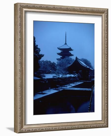 Toji Pagoda in Snow-null-Framed Photographic Print