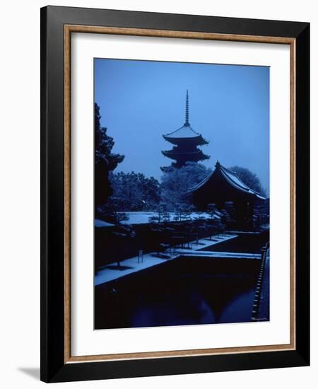 Toji Pagoda in Snow-null-Framed Photographic Print