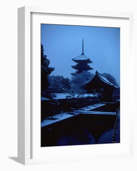 Toji Pagoda in Snow-null-Framed Photographic Print