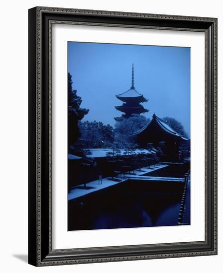 Toji Pagoda in Snow-null-Framed Photographic Print