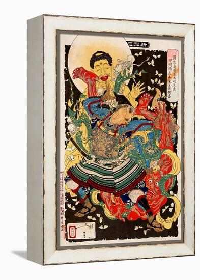 Toki Motosada, Hurling a Demon King, Thirty-Six Transformations-Yoshitoshi Tsukioka-Framed Premier Image Canvas