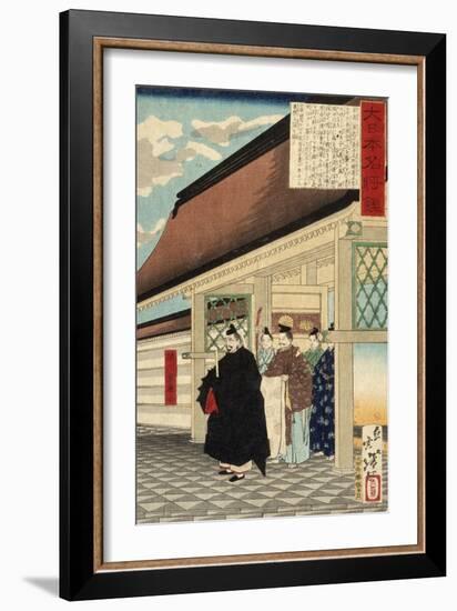 Tokugawa Ieyasu at Entrance to a Palace from the Series A Mirror of Great Warriors of Japan, c.1876-Tsukioka Yoshitoshi-Framed Giclee Print