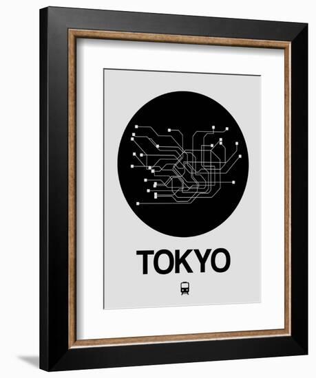 Tokyo Black Subway Map-NaxArt-Framed Art Print