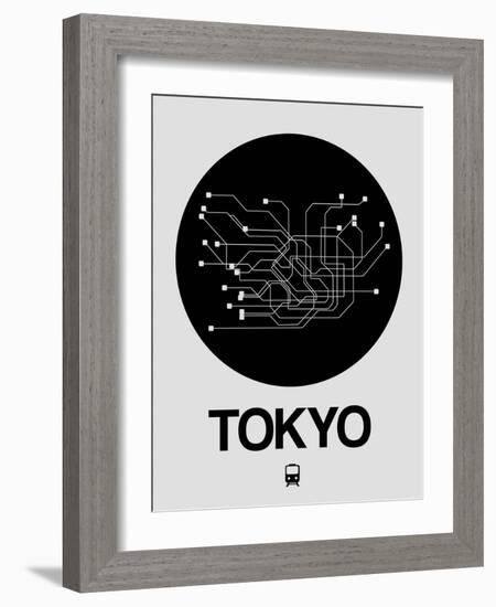 Tokyo Black Subway Map-NaxArt-Framed Art Print