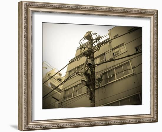 Tokyo City Electric Pole-NaxArt-Framed Art Print