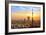 Tokyo, Japan - City View and Sunset-Lantern Press-Framed Art Print