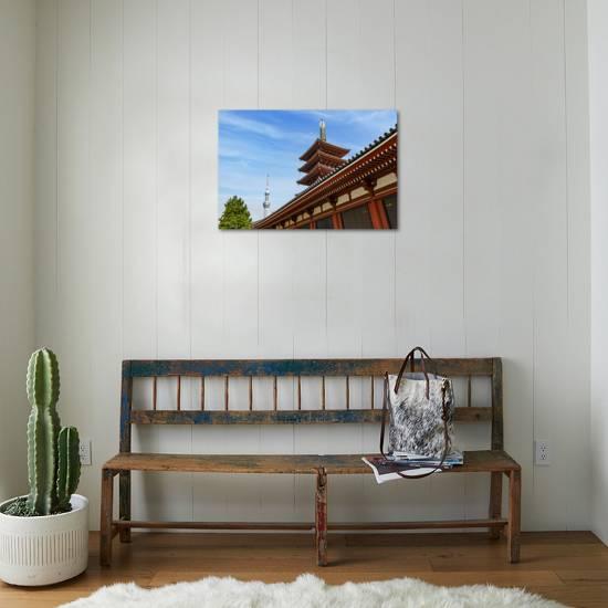 Tokyo Japan Five Story Asakusa Pagoda And The Tokyo Sky Tree Communications Tower Loom Over The S Photographic Print Miva Stock Art Com