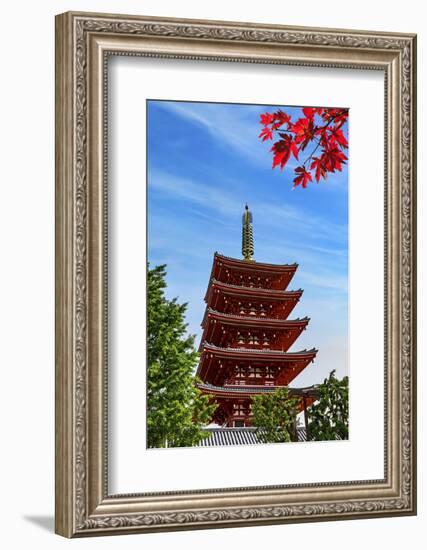 Tokyo, Japan. Five story Asakusa Pagoda in the Senso-Ji temple complex-Miva Stock-Framed Photographic Print