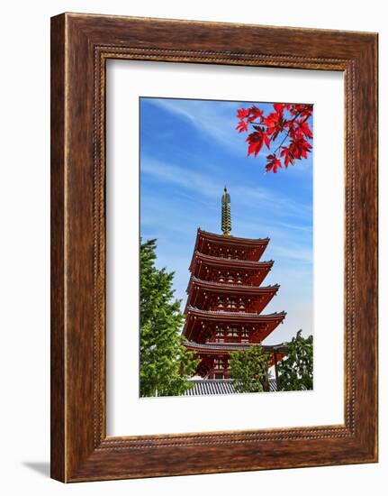 Tokyo, Japan. Five story Asakusa Pagoda in the Senso-Ji temple complex-Miva Stock-Framed Photographic Print