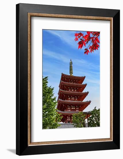 Tokyo, Japan. Five story Asakusa Pagoda in the Senso-Ji temple complex-Miva Stock-Framed Photographic Print