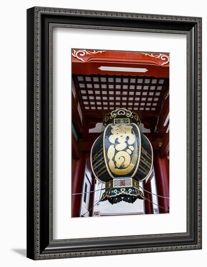 Tokyo, Japan. Large green lantern at the Hozo-mon Gate in the Asakusa neighborhood-Miva Stock-Framed Photographic Print