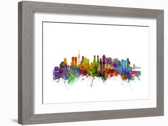 Tokyo Japan Skyline-Michael Tompsett-Framed Premium Giclee Print