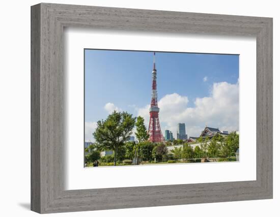 Tokyo, Japan. Tokyo Tower and the Zojo-Ji Temple in Shiba Neighborhood-Bill Bachmann-Framed Photographic Print