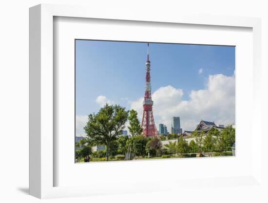 Tokyo, Japan. Tokyo Tower and the Zojo-Ji Temple in Shiba Neighborhood-Bill Bachmann-Framed Photographic Print