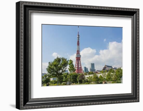 Tokyo, Japan. Tokyo Tower and the Zojo-Ji Temple in Shiba Neighborhood-Bill Bachmann-Framed Photographic Print