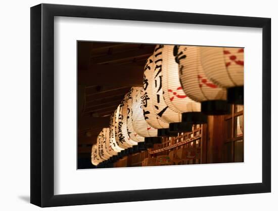 Tokyo, Japan. White paper lanterns at the Senso-Ji Temple in the Asakusa neighborhood-Miva Stock-Framed Photographic Print