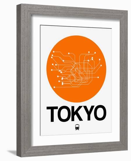 Tokyo Orange Subway Map-NaxArt-Framed Art Print