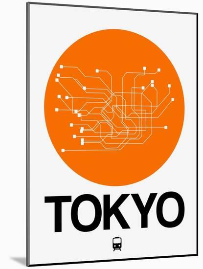 Tokyo Orange Subway Map-NaxArt-Mounted Art Print