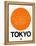 Tokyo Orange Subway Map-NaxArt-Framed Stretched Canvas