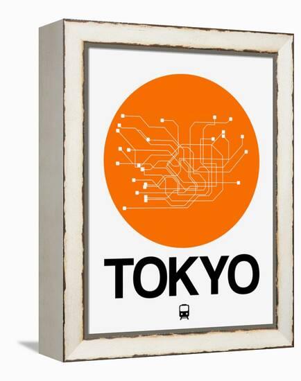 Tokyo Orange Subway Map-NaxArt-Framed Stretched Canvas