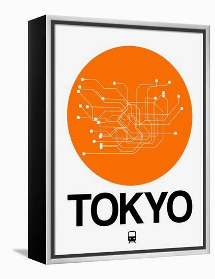 Tokyo Orange Subway Map-NaxArt-Framed Stretched Canvas