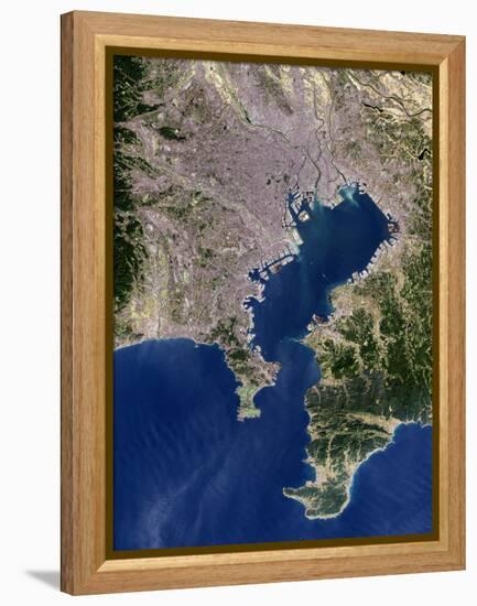 Tokyo, Satellite Image-PLANETOBSERVER-Framed Premier Image Canvas